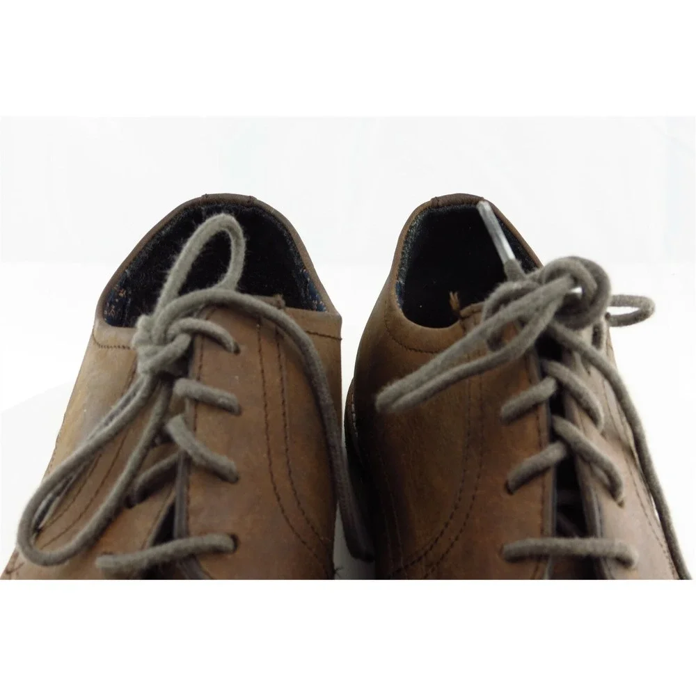 Ben‎ Sherman Men's Derby Oxfords Size 8 Brown Leather Almond Toe Dress Shoe